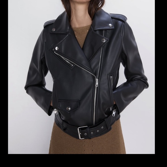 NWT Zara faux leather biker jacket - Picture 1 of 11